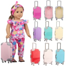 Toy Accessories Toys A Variety Of Color Matching Suitcases, Suitable For 18-inch American Dolls & 43cm newborn Baby Dolls