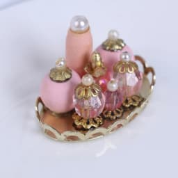 1:12 Dollhouse Miniature Pink Perfume Tray Model Dolls House Bedroom Bath Decor