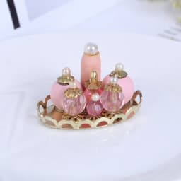 1:12 Dollhouse Miniature Pink Perfume Tray Model Dolls House Bedroom Bath Decor