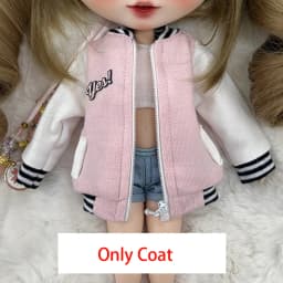 Blyth Dolls Clothing Fashion Jacket Casual Jacket Dolls Baseball Coat For Azone Ob22 Ob24 Ymy Body Licca Ob27 Doll (Only Coat)
