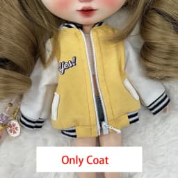 Blyth Dolls Clothing Fashion Jacket Casual Jacket Dolls Baseball Coat For Azone Ob22 Ob24 Ymy Body Licca Ob27 Doll (Only Coat)