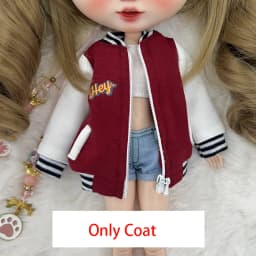 Blyth Dolls Clothing Fashion Jacket Casual Jacket Dolls Baseball Coat For Azone Ob22 Ob24 Ymy Body Licca Ob27 Doll (Only Coat)
