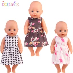 Baby Doll Clothes Dress Flamingo Cute Summer Skirt Bodysuit For 18 Inch American&43cm Reborn New Born Doll OG Girl`s Toy Doll