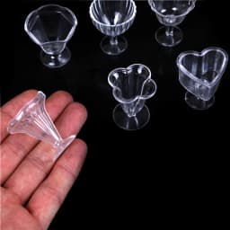 6Pcs 1:12 Dollhouse Mini Transparent DIY Pretend Play Kitchenware Toy Drink Cups Dish Tableware Miniatures