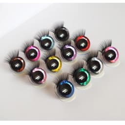 20pcs 12-30mm 3D Mixed Color Safety Toy eyes +Eyelash for amigurumi crochet stuffed animal