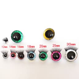 20pcs 12-30mm 3D Mixed Color Safety Toy eyes +Eyelash for amigurumi crochet stuffed animal