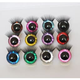 20pcs 12-30mm 3D Mixed Color Safety Toy eyes +Eyelash for amigurumi crochet stuffed animal