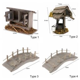 1:12 Fairy Garden Micro Landscape Outdoor Scene Model Miniature Chicken Coop Mini Arch Bridge Dollhouse Decor Dolls Accessory