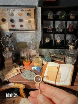 6Points DollHouse Miniature Magic Potions Retro Magic House Bryce Model BJD Potion Bottle Ob Scene Accessory Hourglass Gem Model