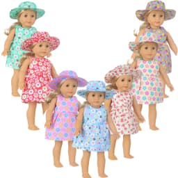 New Doll Dress +Hat Suit For 18 inch American Doll Girl Strawberry Doll Skirt Fit 43 cm New Baby Born Doll & Our Generation
