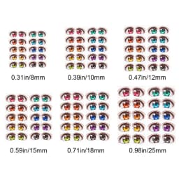 10 Pair Cartoon Eyes Stickers Different styles Rainbow Boy Anime Figurine Doll Face Organ Paster Decals DIY Glass Eye