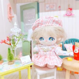10cm Cute Pink Pink Fragrant Wind Set Plush Doll Kawaii Stuffed Soft Idol Cotton Doll DIY Clothes Accessory for Girls Kids Gifts