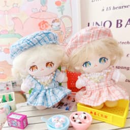10cm Cute Pink Pink Fragrant Wind Set Plush Doll Kawaii Stuffed Soft Idol Cotton Doll DIY Clothes Accessory for Girls Kids Gifts