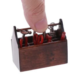 1Set 1:12 Dollhouse Miniature Toolbox Handmade Tools Sets Model Furniture Accessories For Doll House Decor Toys Gift