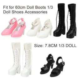 1/3 7.8CM Fashion Doll High Heel Shoes PU Leather With Differents Color Suitable for 60cm Doll Wearing Boots Shoes Doll