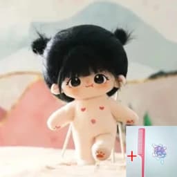20cm Plush Doll Long Hair Naked Figure Baby Doll Cute Face Kawaii Nude Cotton Body Dolls Stuffed Plushies Toys Gift No Attribute