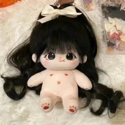 20cm Plush Doll Long Hair Naked Figure Baby Doll Cute Face Kawaii Nude Cotton Body Dolls Stuffed Plushies Toys Gift No Attribute