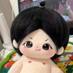 20cm Plush Doll Long Hair Naked Figure Baby Doll Cute Face Kawaii Nude Cotton Body Dolls Stuffed Plushies Toys Gift No Attribute