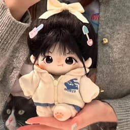 20cm Plush Doll Long Hair Naked Figure Baby Doll Cute Face Kawaii Nude Cotton Body Dolls Stuffed Plushies Toys Gift No Attribute