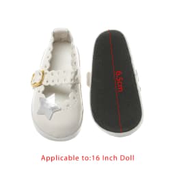 PU Leather Mini Shoes For 16 Inch Doll Clothes Accessories Cute Pentagram Toy Shoes Kids DIY Replacement Clothes Game Toys