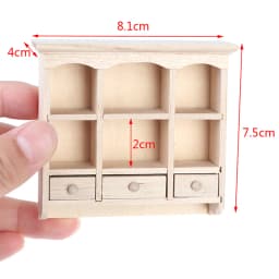 1:12 Miniature Dresser Closet TV Book Cake Bedside Table Cabinet Bookcase Cupboard Model Dollhouse Furniture Decor DIY Toys