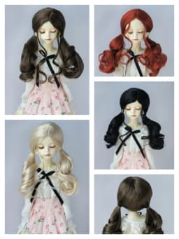 JD768 Size 6-7inch to 10-11inch Pretty Culry BJD Synthetic Mohair Wig YOSD MSD SD Blythe Top 1/6 1/4 1/3 Doll Hair Accessories