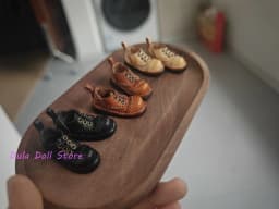 2026 Dula Doll Handmade Lace Up Small Leather Shoes for Blythe OB22 OB24 Azone Small Fish Body Dolls