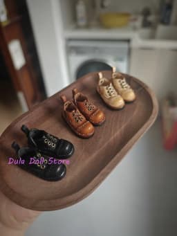 2026 Dula Doll Handmade Lace Up Small Leather Shoes for Blythe OB22 OB24 Azone Small Fish Body Dolls