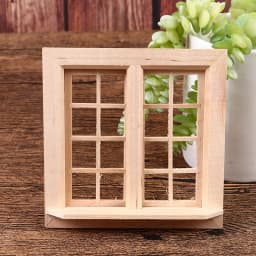 1 Set 1:12 Dollhouse Miniature DIY Wooden Window 16 Panel furniture for Children Play House Toys Accessories