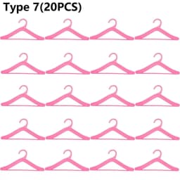 10/20PCS Toy Dress Holders Playing House Pink Plastic 1:6 Scale Doll Accessories Miniature Clothes Hangers Dollhouse Furniture
