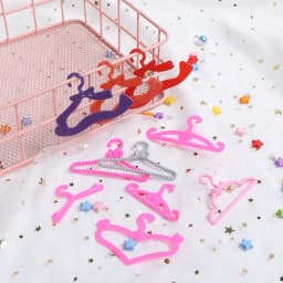 10/20PCS Toy Dress Holders Playing House Pink Plastic 1:6 Scale Doll Accessories Miniature Clothes Hangers Dollhouse Furniture