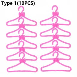 10/20PCS Toy Dress Holders Playing House Pink Plastic 1:6 Scale Doll Accessories Miniature Clothes Hangers Dollhouse Furniture