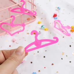10/20PCS Toy Dress Holders Playing House Pink Plastic 1:6 Scale Doll Accessories Miniature Clothes Hangers Dollhouse Furniture
