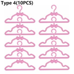 10/20PCS Toy Dress Holders Playing House Pink Plastic 1:6 Scale Doll Accessories Miniature Clothes Hangers Dollhouse Furniture