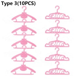 10/20PCS Toy Dress Holders Playing House Pink Plastic 1:6 Scale Doll Accessories Miniature Clothes Hangers Dollhouse Furniture