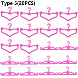 10/20PCS Toy Dress Holders Playing House Pink Plastic 1:6 Scale Doll Accessories Miniature Clothes Hangers Dollhouse Furniture