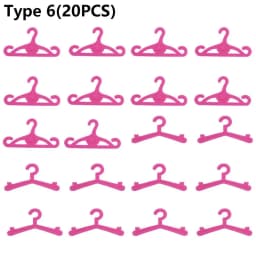 10/20PCS Toy Dress Holders Playing House Pink Plastic 1:6 Scale Doll Accessories Miniature Clothes Hangers Dollhouse Furniture