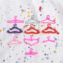 10/20PCS Toy Dress Holders Playing House Pink Plastic 1:6 Scale Doll Accessories Miniature Clothes Hangers Dollhouse Furniture