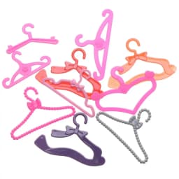 10/20PCS Toy Dress Holders Playing House Pink Plastic 1:6 Scale Doll Accessories Miniature Clothes Hangers Dollhouse Furniture