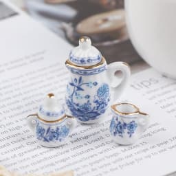 15Pcs 1:12 Dollhouse Miniature Tableware Porcelain Ceramic Tea Cup Set
