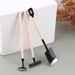 3Pcs 1:12 Dollhouse Miniatures Gardening Shovel Rake Hoes Farm Tool Doll Decor