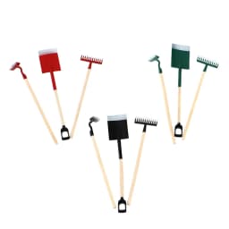 3Pcs 1:12 Dollhouse Miniatures Gardening Shovel Rake Hoes Farm Tool Doll Decor