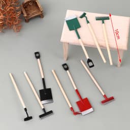 3Pcs 1:12 Dollhouse Miniatures Gardening Shovel Rake Hoes Farm Tool Doll Decor