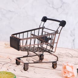 1Pcs Cute Mini 1/12 Miniature Dollhouse Supermarket Shopping Cart Trolley Play Doll Food Drink Accessories Toy