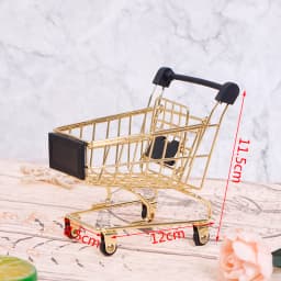 1Pcs Cute Mini 1/12 Miniature Dollhouse Supermarket Shopping Cart Trolley Play Doll Food Drink Accessories Toy