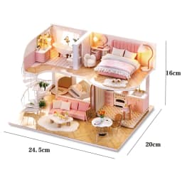 3D Wooden Mini Doll House Assembly Building With Furniture Kit DIY Handmade Duplex Apartment Production Toys Birthday Gifts