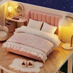 3D Wooden Mini Doll House Assembly Building With Furniture Kit DIY Handmade Duplex Apartment Production Toys Birthday Gifts