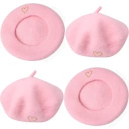 Cute Pink Beret Hat American Doll 18 Inch Girl Soft Hat 43 cm Baby Reborn Dolls Fashion Hat Ours & Generation Dolls Accessories