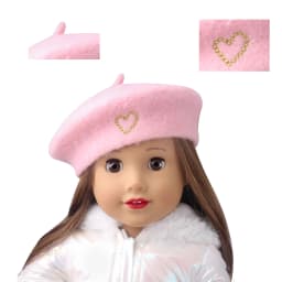 Cute Pink Beret Hat American Doll 18 Inch Girl Soft Hat 43 cm Baby Reborn Dolls Fashion Hat Ours & Generation Dolls Accessories
