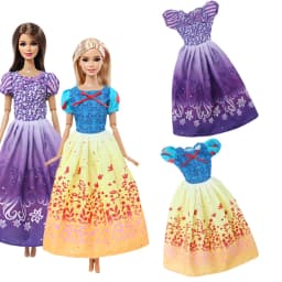 BJDBUS 2 Pcs/Set Princess Dress Gown for 11.5'' Doll 30cm Fairy Tale Party Wear Clothes 1/6 Accessories Kids Handmade Toy Gift